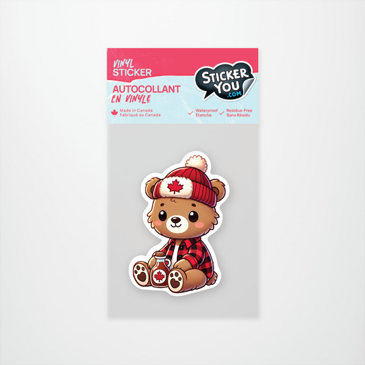 Cute Canadian Bear Sticker Pack of 12 Units