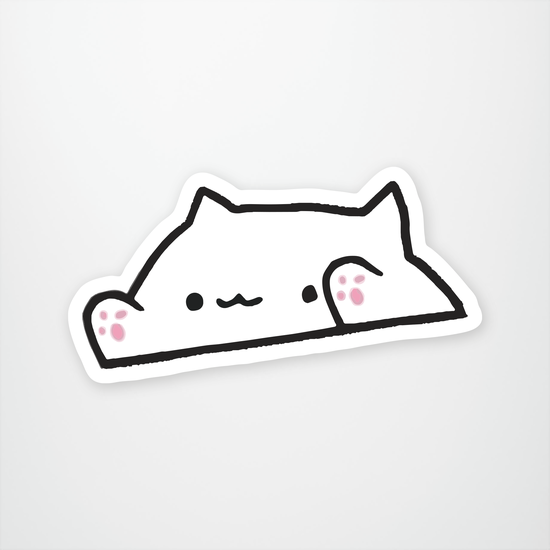 Bongo Cat Meme Sticker Pack of 12 units