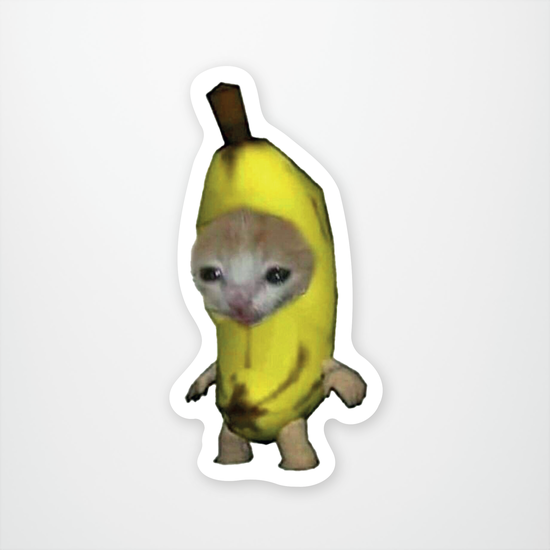 Banana Cat Meme Sticker Pack of 12 units ($2.25 each)