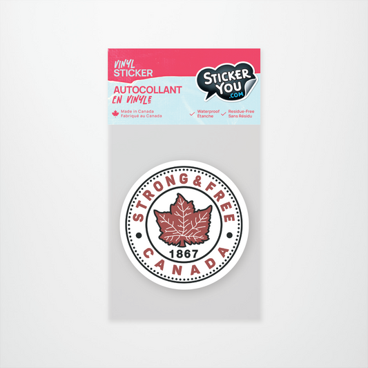 Canada Strong & Free - Circle Sticker Pack of 12 Units