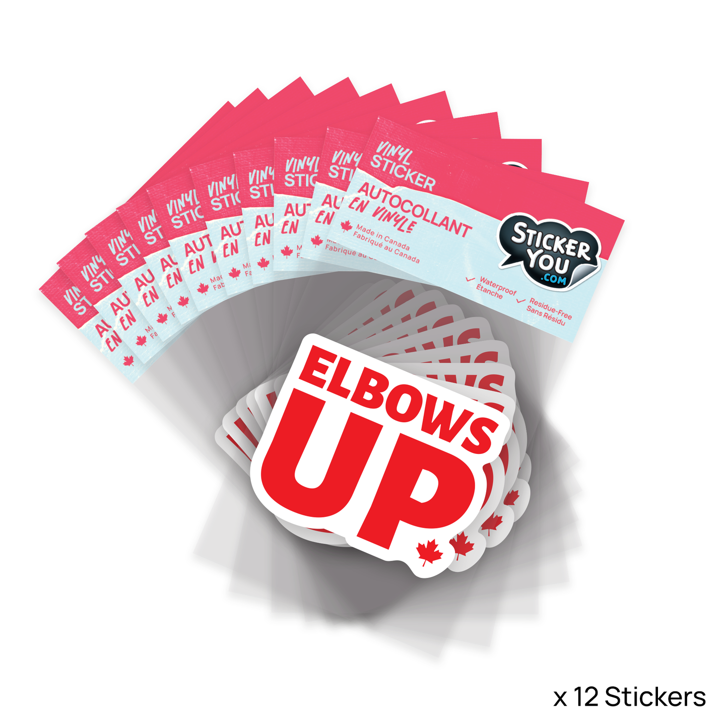 Elbows Up Sticker Pack of 12 Units