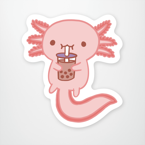 Axolotl Bubble Tea Sticker Pack of 12 units