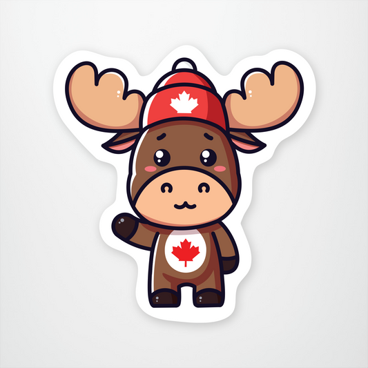 Cute Moose Sticker Pack of 12 Units