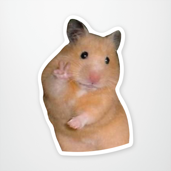 Hamster Peace Sticker Pack of 12 units ($2.25 each)