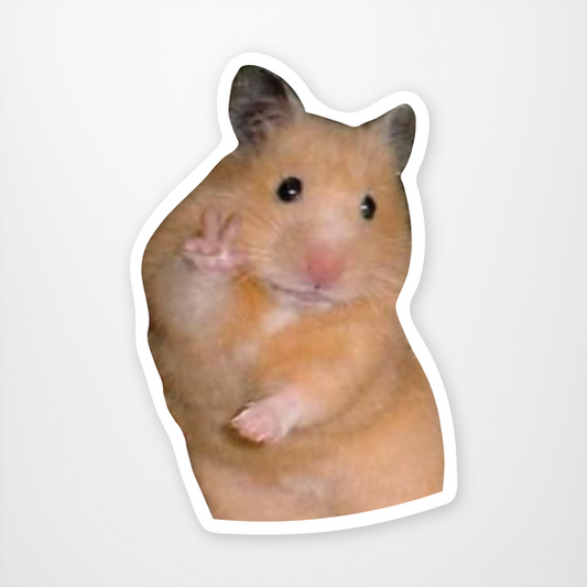 Hamster Peace Sticker Pack of 12 units ($2.25 each)