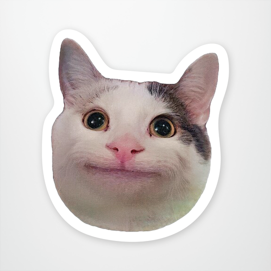 Beluga Smiling Cat Sticker Pack of 12 units