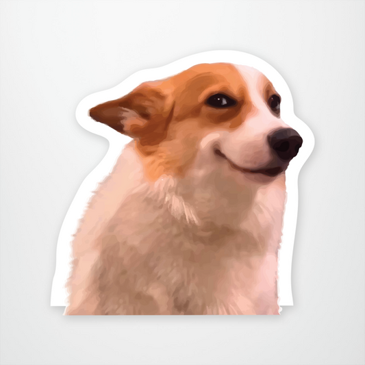 Laughing Corgi Meme Sticker Pack of 12 units