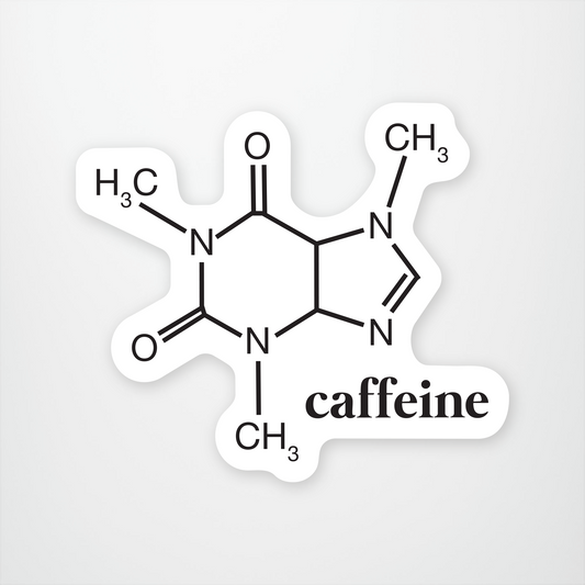 Caffeine Molecule Sticker Pack of 12 units