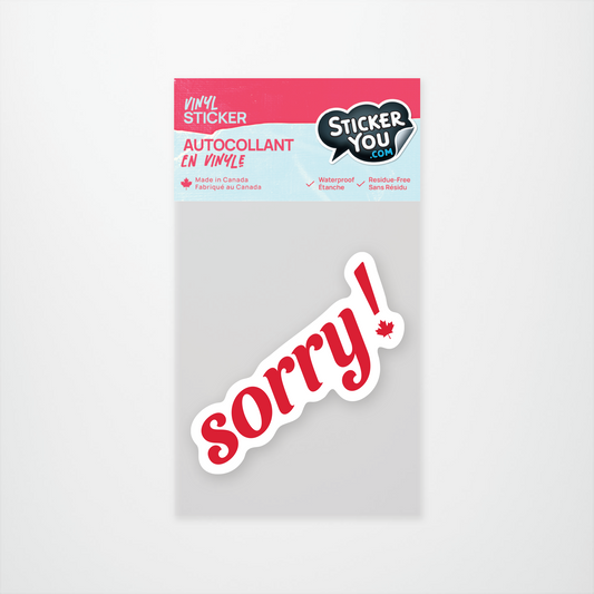 Sorry Maple Leaf Sticker Pack (12 units @ $2.25 each)