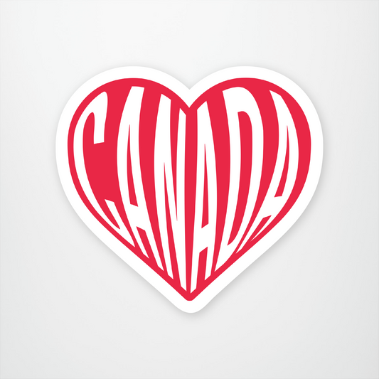 Canada Heart Sticker Pack of 12 Units