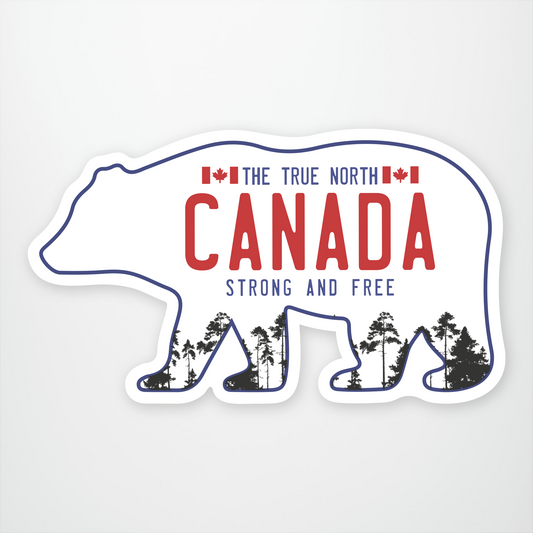 Canada Bear License Plate Sticker Pack of 12 Units
