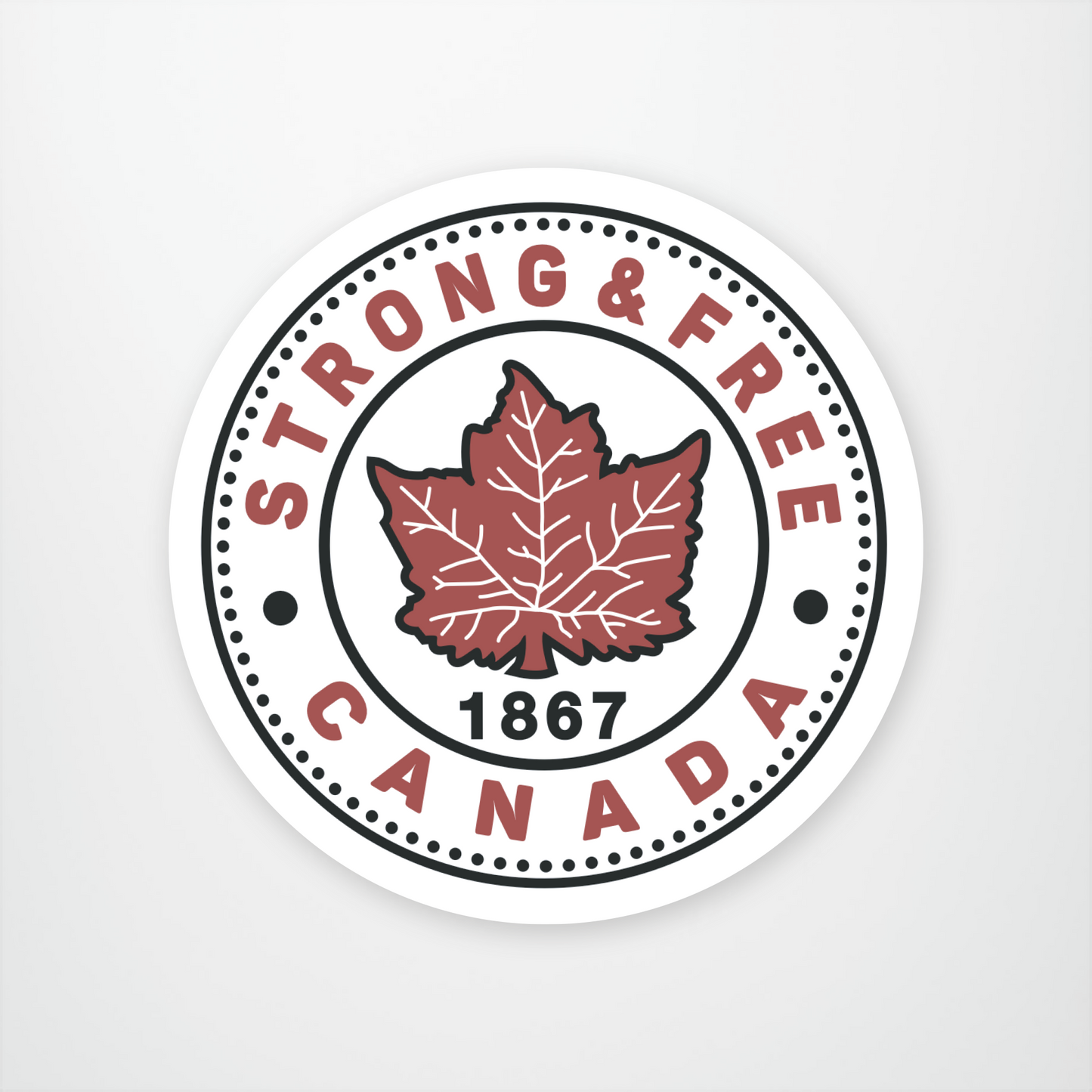 Canada Strong & Free - Circle Sticker Pack (12 units @ $2.25 each)