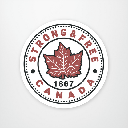 Canada Strong & Free - Circle Sticker Pack (12 units @ $2.25 each)