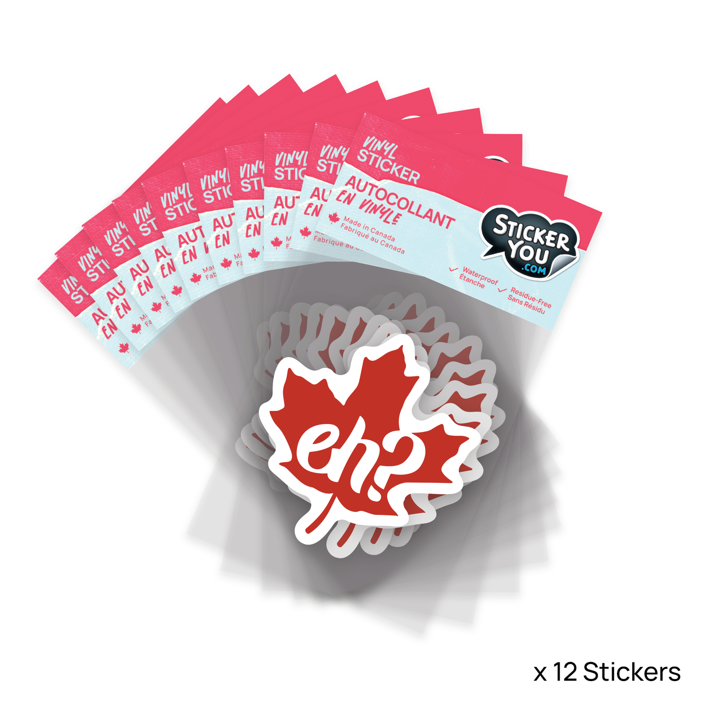 Eh? Maple Leaf Sticker Pack (12 units @ $2.25 each)