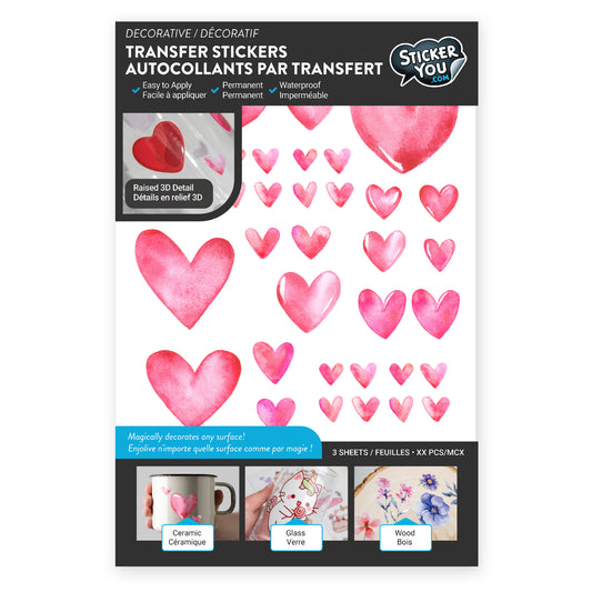 Hearts Transfer Stickers