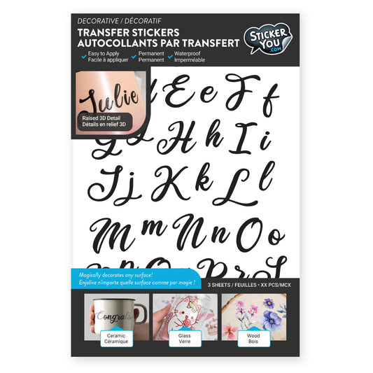 Script Lettering Transfer Stickers